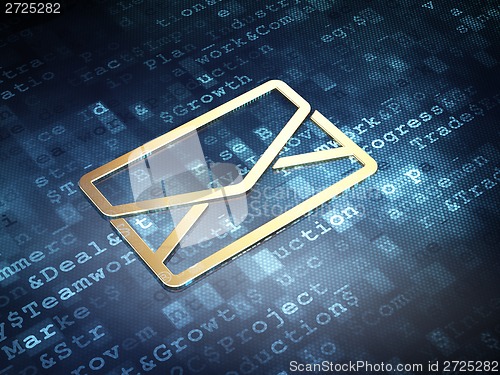 Image of Business concept: Golden Email on digital background