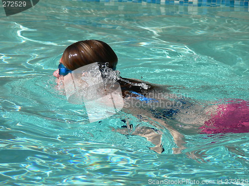 Image of woman swimming in pool