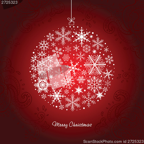 Image of Christmas ball  of the Snowflakes.