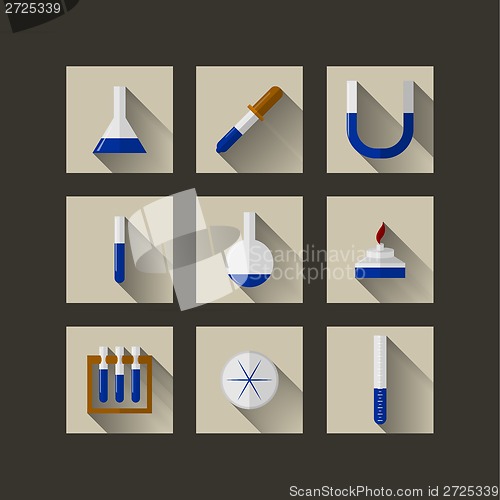 Image of Flat icons for chemistry