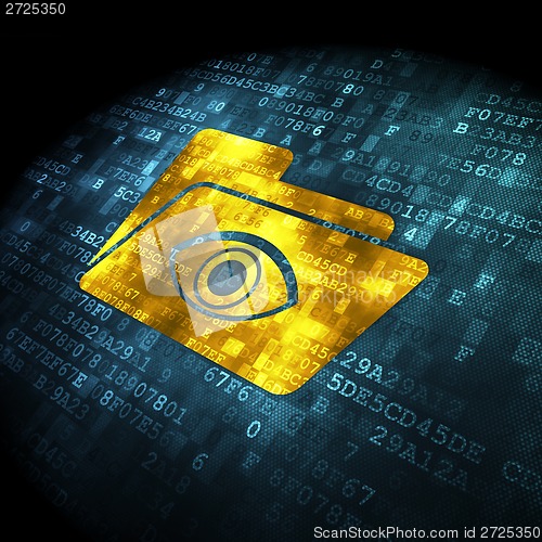 Image of Business concept: Folder With Eye on digital background
