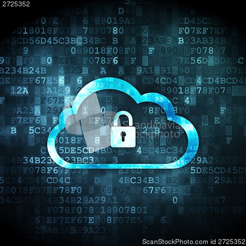 Image of Networking concept: Cloud With Padlock on digital background