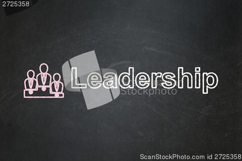 Image of Finance concept: Business Team and Leadership on chalkboard background