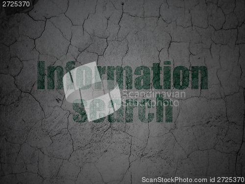 Image of Information Search on grunge wall background