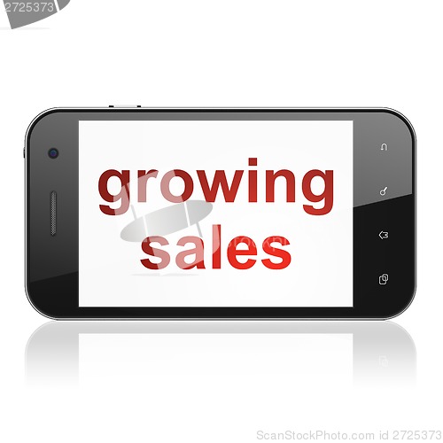 Image of Business concept: Growing Sales on smartphone
