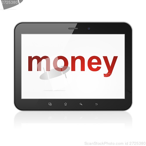 Image of Finance concept: Money on tablet pc computer