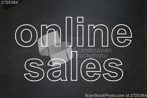 Image of Marketing concept: Online Sales on chalkboard background