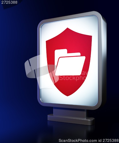 Image of Business concept: Folder With Shield on billboard background