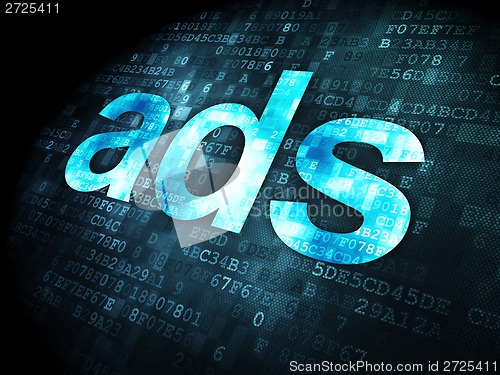 Image of Marketing concept: Ads on digital background