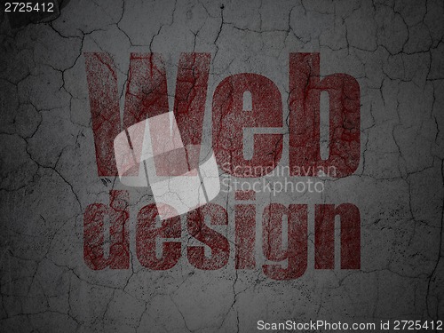 Image of Web design concept: Web Design on grunge wall background