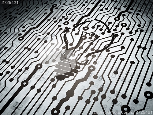 Image of Business concept: circuit board with Light Bulb