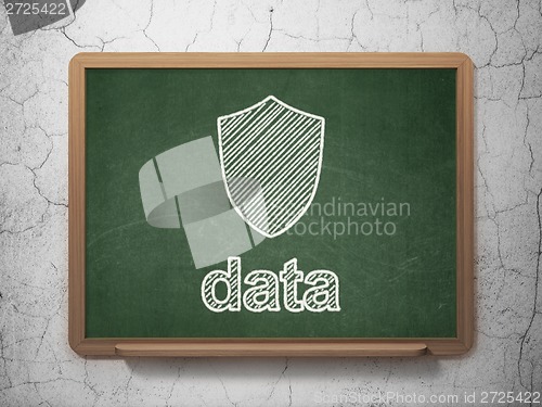 Image of Shield and Data on chalkboard background