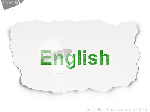 Image of Education concept: English on Paper background