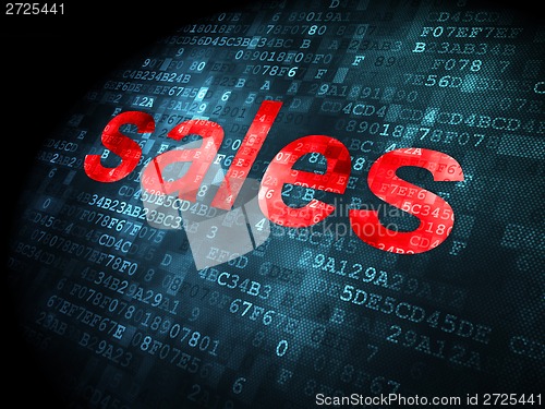 Image of Advertising concept: Sales on digital background