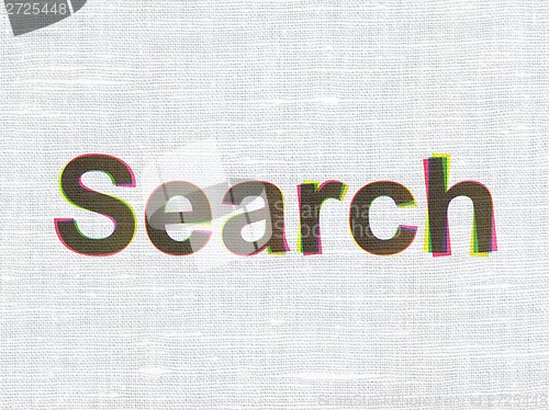 Image of Web development concept: Search on fabric texture background