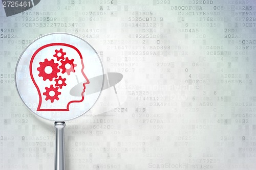 Image of Head With Gears optical glass on digital background