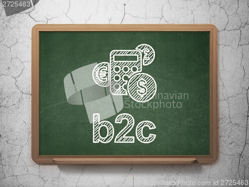 Image of Business concept: Calculator and B2c on chalkboard background