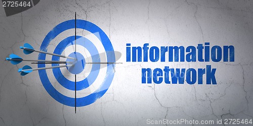 Image of Target and Information Network on wall background
