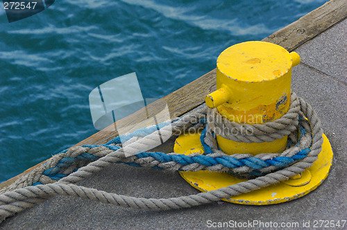 Image of Iron Mooring Bollard and Rope