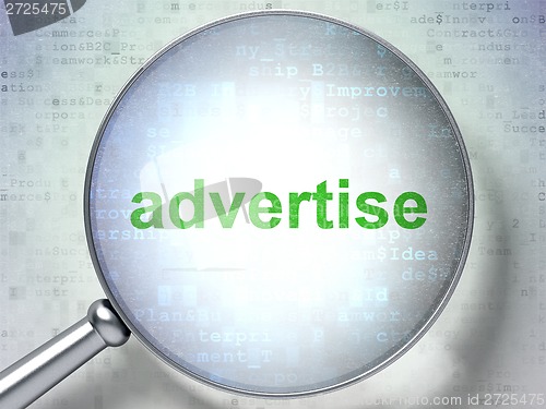 Image of Advertising concept: Advertise with optical glass