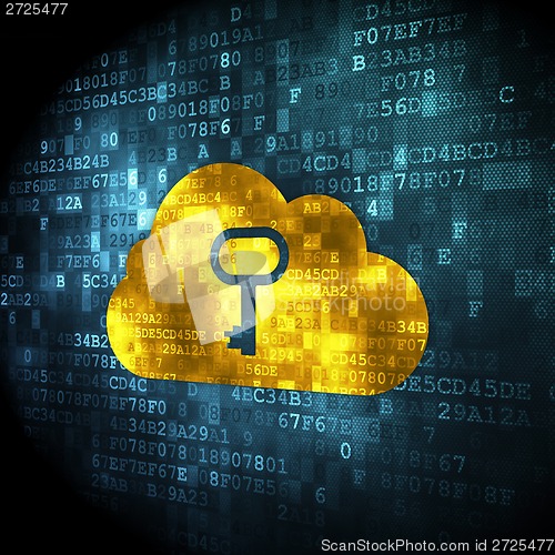 Image of Networking concept: Cloud With Key on digital background