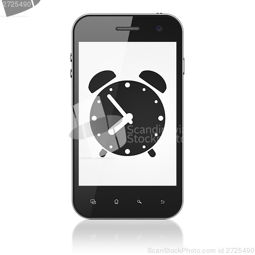 Image of Time concept: Alarm Clock on smartphone