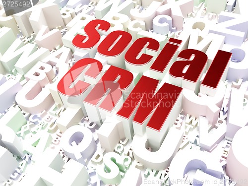 Image of Finance concept: Social CRM on alphabet background