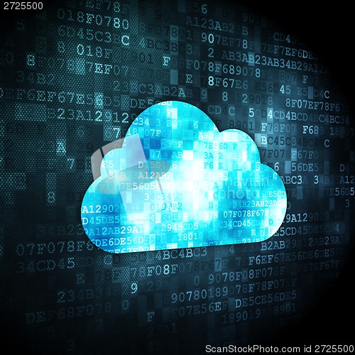 Image of Networking concept: Cloud on digital background