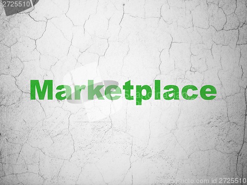 Image of Marketing concept: Marketplace on wall background