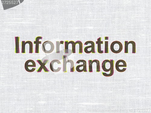 Image of Data concept: Information Exchange on fabric texture background