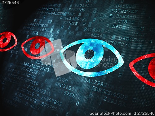 Image of Security concept: Eye on digital background