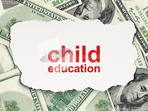 Image of Child Education on Money background