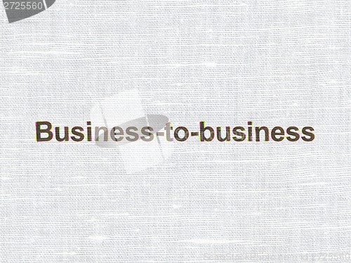 Image of Finance concept: Business-to-business on fabric texture background