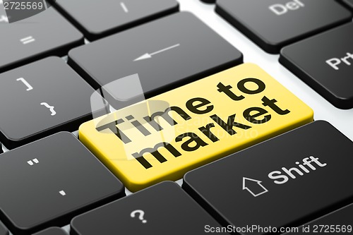 Image of Time to Market on computer keyboard background