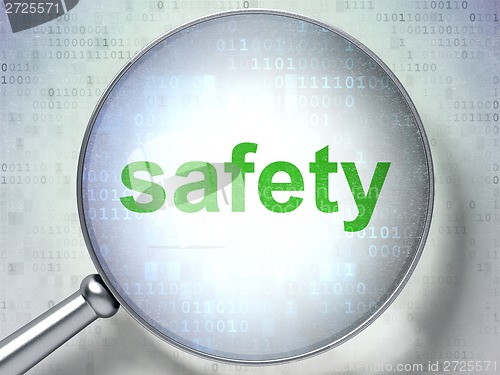 Image of Security concept: Safety with optical glass