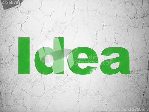 Image of Advertising concept: Idea on wall background