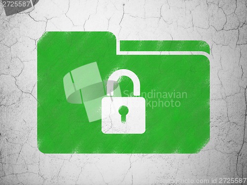 Image of Business concept: Folder With Lock on wall background