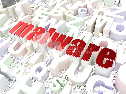 Image of Security concept: Malware on alphabet background
