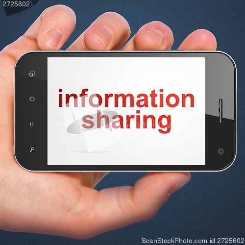 Image of Data concept: Information Sharing on smartphone