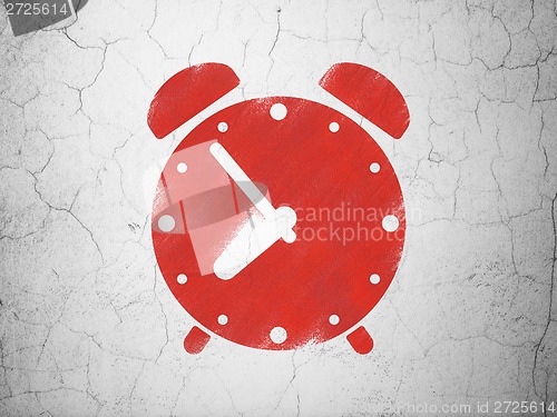 Image of Time concept: Alarm Clock on wall background