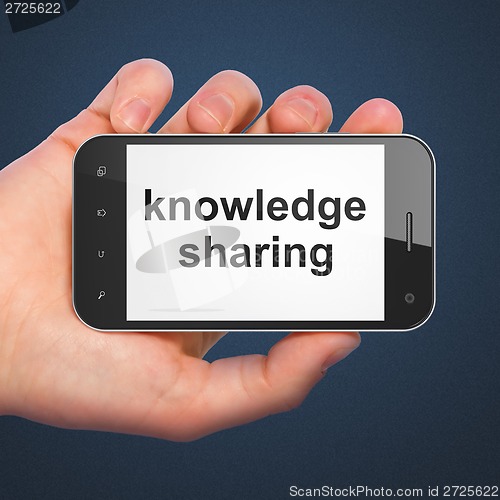 Image of Education concept: Knowledge Sharing on smartphone