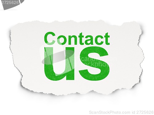 Image of Advertising concept: Contact Us on Paper background