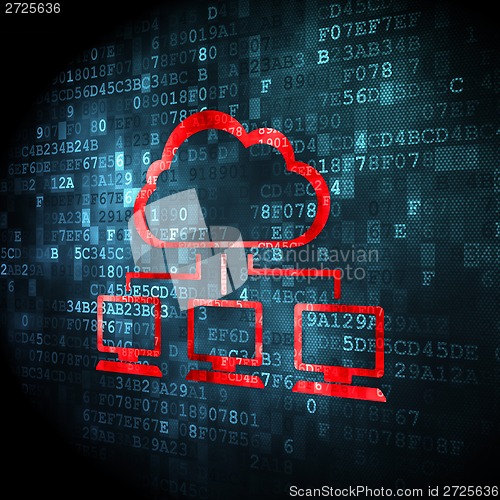 Image of Computing concept: Cloud Network on digital background
