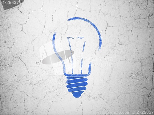 Image of Business concept: Light Bulb on wall background