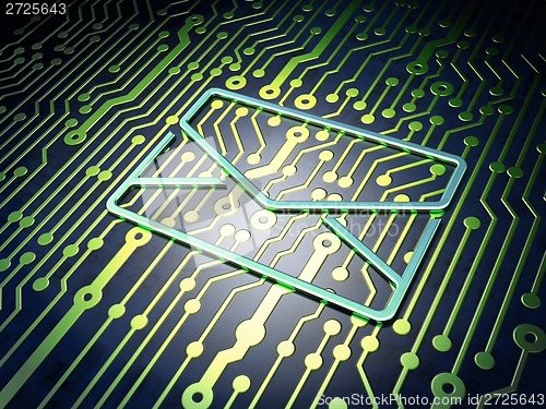 Image of Finance concept: Email on circuit board background