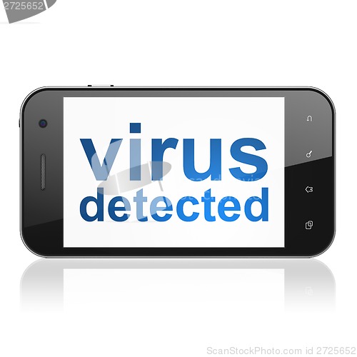 Image of Safety concept: Virus Detected on smartphone