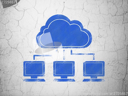Image of Networking concept: Cloud Network on wall background
