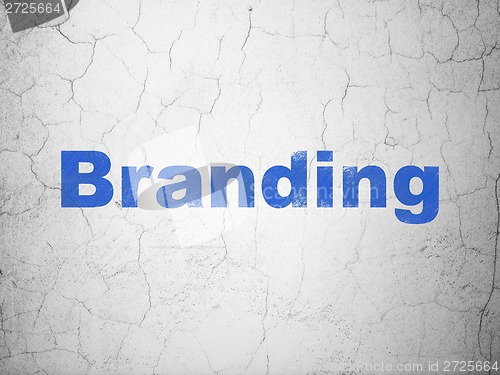 Image of Advertising concept: Branding on wall background