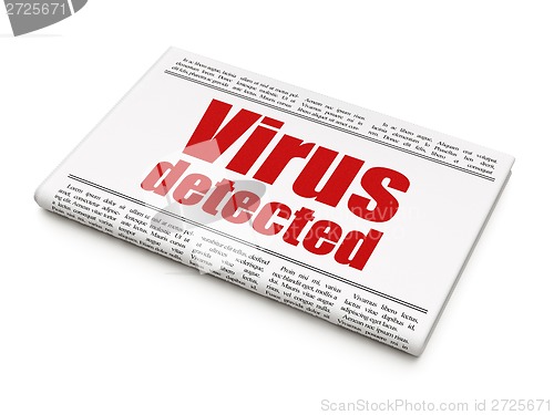 Image of Protection concept: newspaper headline Virus Detected