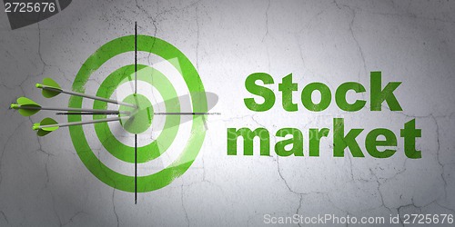 Image of Business concept: target and Stock Market on wall background